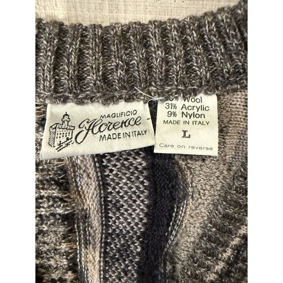 Vintage Florence Tricot Knit Textured Sweater Coogi Style Size L - Picture 6 of 6